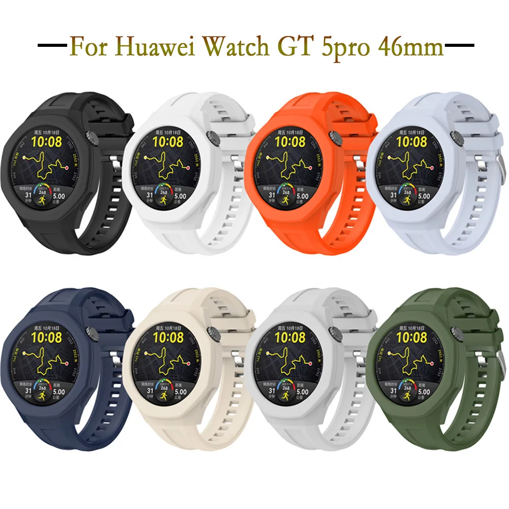 Silicone Watchband with Silvery Buckle and Case Decoration - Soft and Stylish Strap
