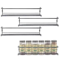 1/2PCS Wall Mount Spice Rack Metal Spice Storage Rack Spice Jar Rack Cabinet Shelf Seasoning Organizer Rack Kitchen Organizer 2
