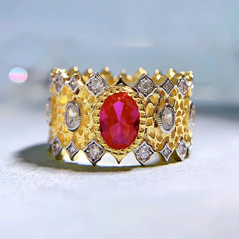 

Jewelry Europe and America New Ins Style Brushing Craft 5 * 7 Lace Ring High end Ring Vintage Style Ring Ring
