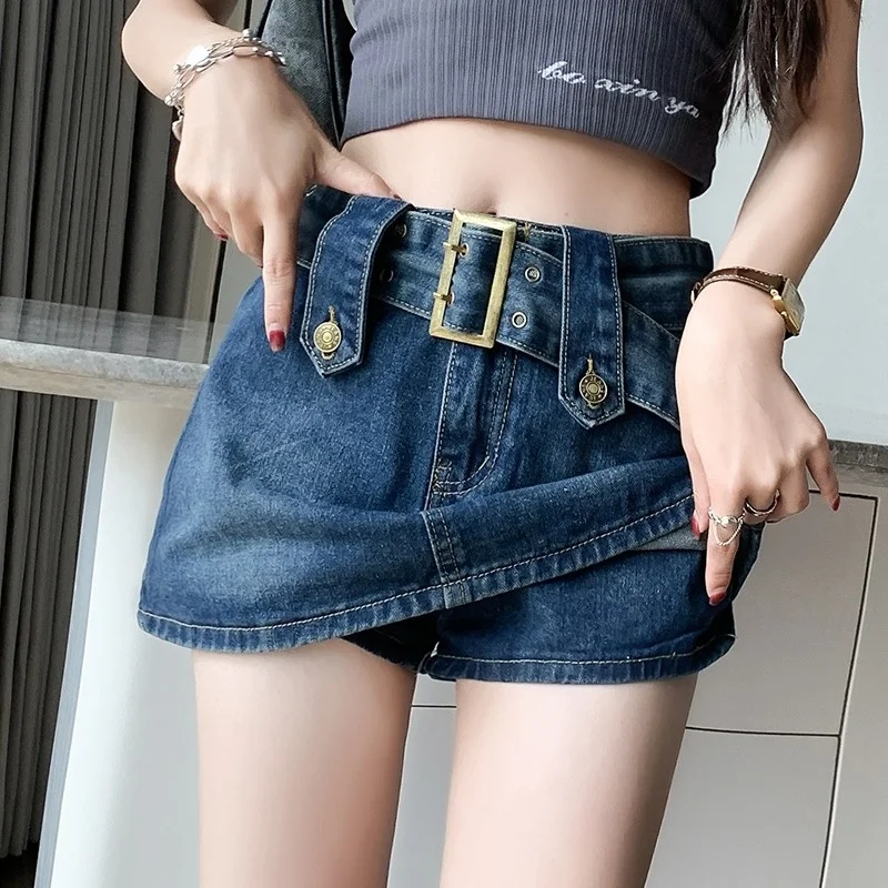 Denim Skirt Women's Spicy Girl Skirt Pants High Waist Slim Wrap Hip Short Skirt Summer 2023 New Style Skirt