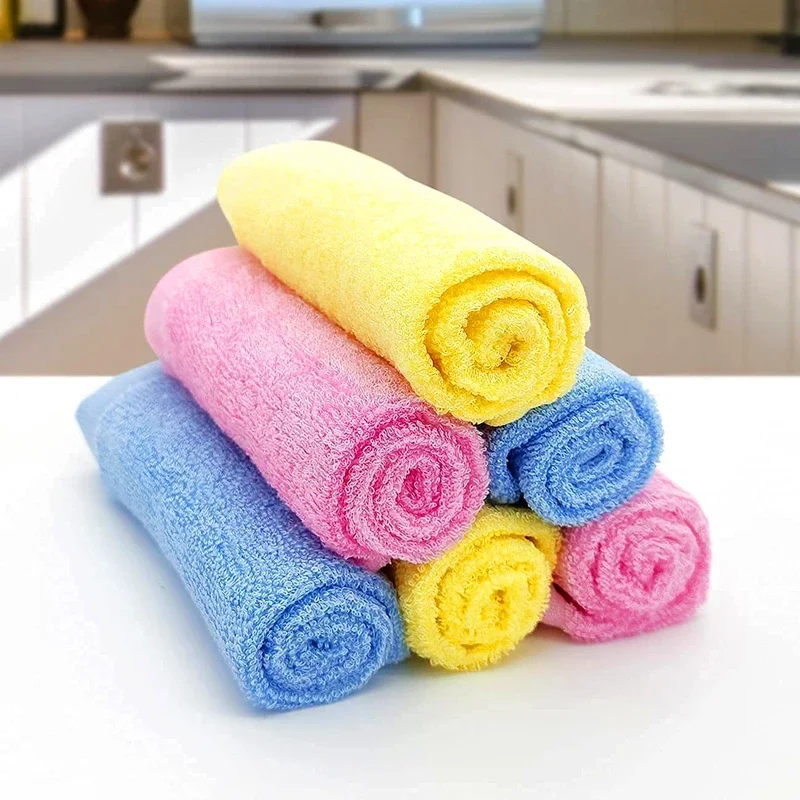 Wood Fiber Dish Cloth - Oil-ResistantKitchenScrubber for Dishes/Pans, Eco-FriendlyReusableCleaningRagwithQuick-Dry Tech (3-Pack)