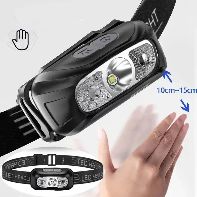 

Mini USB Rechargeable LED Headlamp Body Motion Sensor Headlight Camping Flashlight Outdoor Light Fishing Portable Torch Lamp