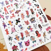 Newest Cute Anime Leopard Design 3D Nail Sticker Self Adhesive Decal Slider DIY Decorations Wraps  TSC 043 1