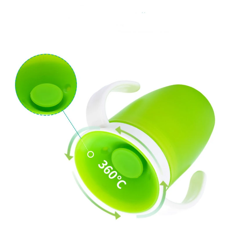 Baby Learning Drinking Cup 360 Degrees Rotated Double Handle Flip Lid Leakproof Infants Water Cups Bottle BPA Free water bottle