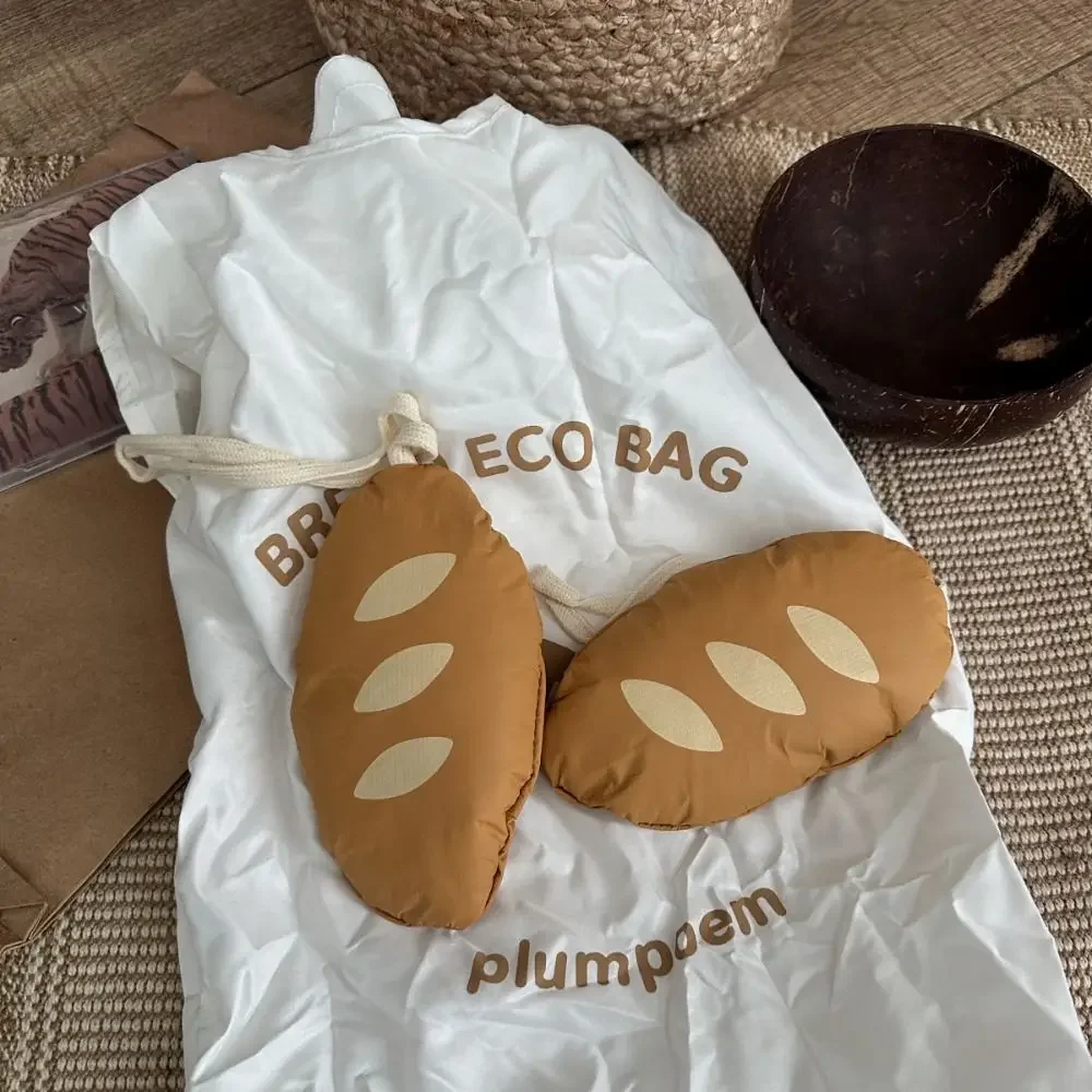 1PC Baguette Foldable Shopping Bag Organizer Bag Ins Wind Cartoon Portable Large Capacity Handheld Environmental Protection Bag