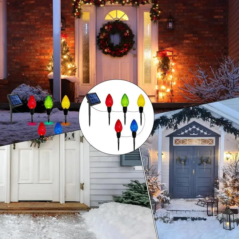 Solar Pathway Lights 5X Solar Garden Light Rhombic Pathway Lights For Garden Long Lasting Outdoor Lighted Stake For Christmas 5