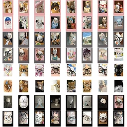 64pcs Cute Animal Vinyl Stickers - Adorable Cat and Bear Designs (64pcs all)