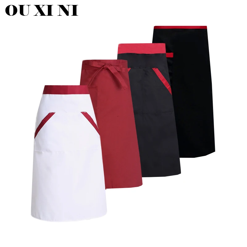 Catering Anti-Fouling Women Man Kitchen Accessories Apron With Pockets Butcher Craft Baking Chefs Kitchen Cooking BBQ