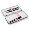 NAGARAKU Eyelashes Tweezers Storage Professional Eyelash Extension Tweezers Case Makeup Tools PU Leather Pink Red Color 2