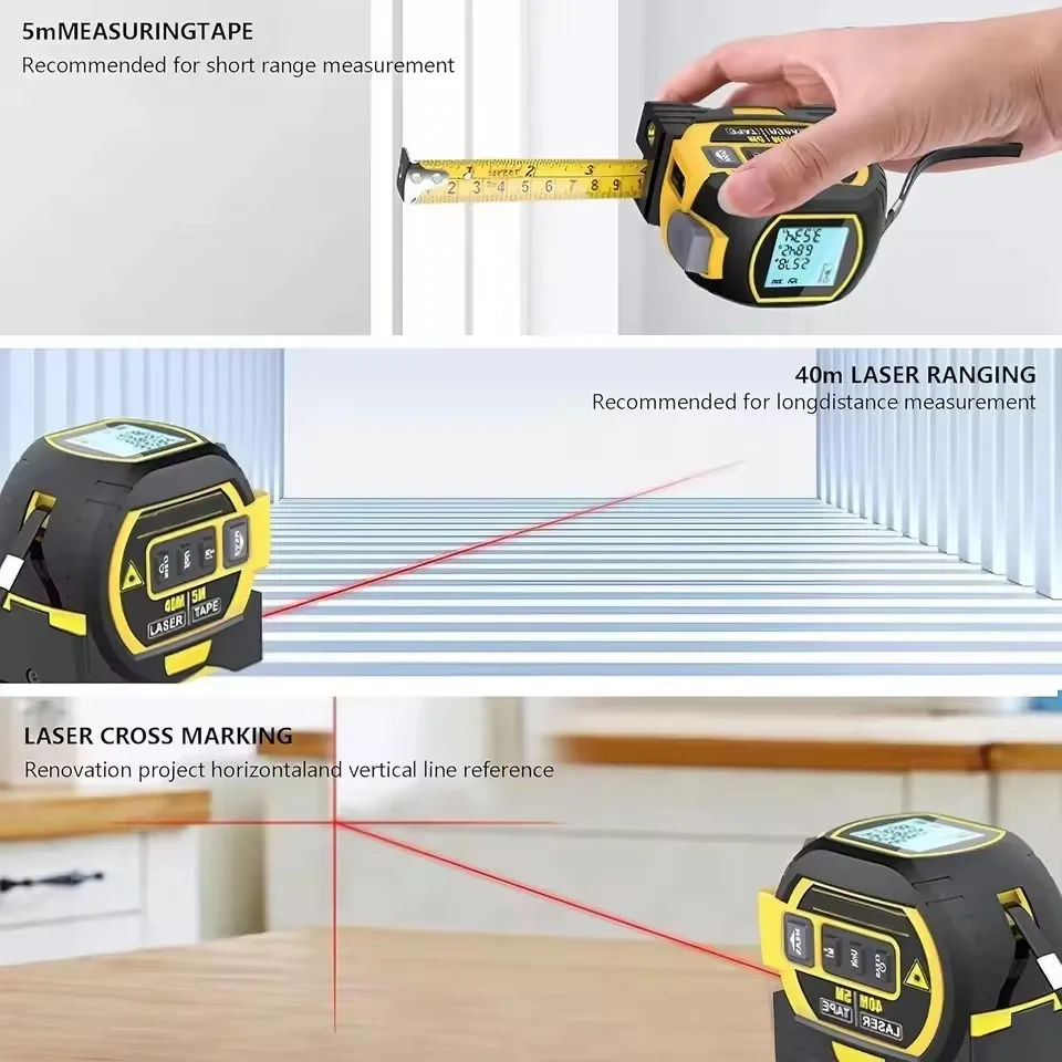 Digital Laser Rangefinder Tape Measure High Precision