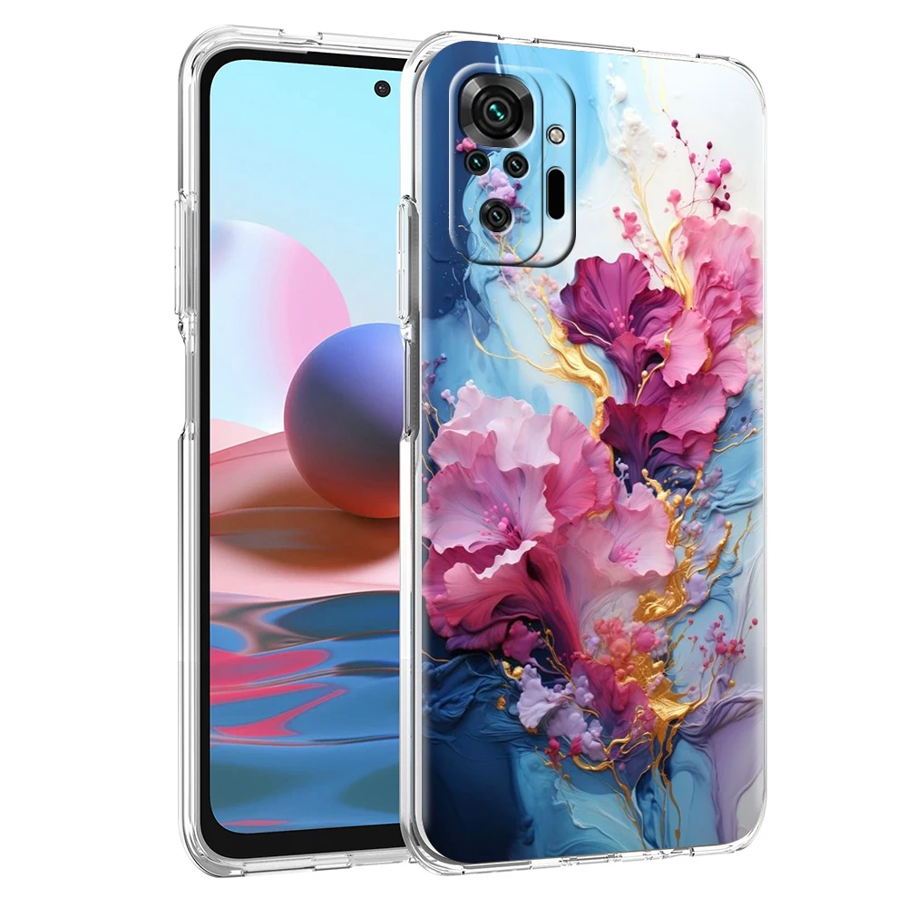 Pflaumen blüte Handy hülle Abdeckung für Redmi 12 Note 10 11 11t 7 8 8t 9 k40 Gaming 9a 9c Pro plus 5g transparente Shell Coque Capa Tasche – Detail 5