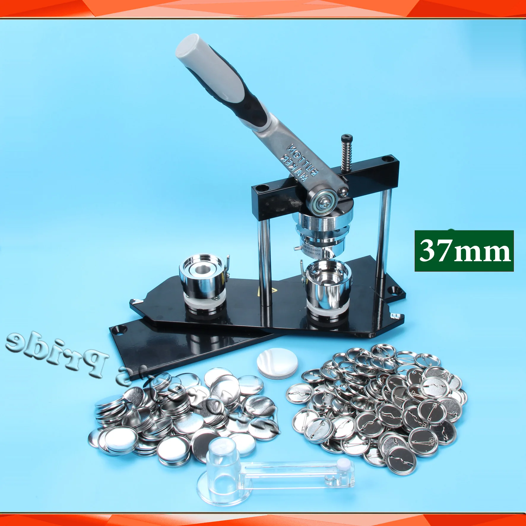 NEW N4 25 32 37 44 50 56 58 65 75 90 100mm Badge Button Maker Machine +Adjustable Circle Cutter+100 Sets Metal Pinback Supply