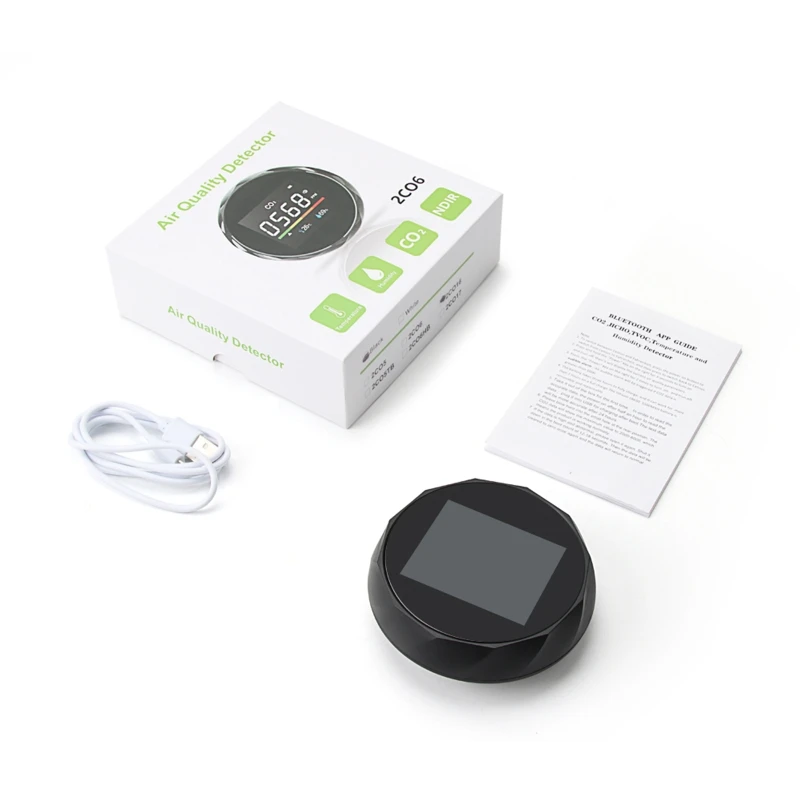 

5 In 1 CO2 Meter BT App Control Temperature Humidity Sensor Tester Air Quality Monitor for Carbon Dioxide TVOC HCHO