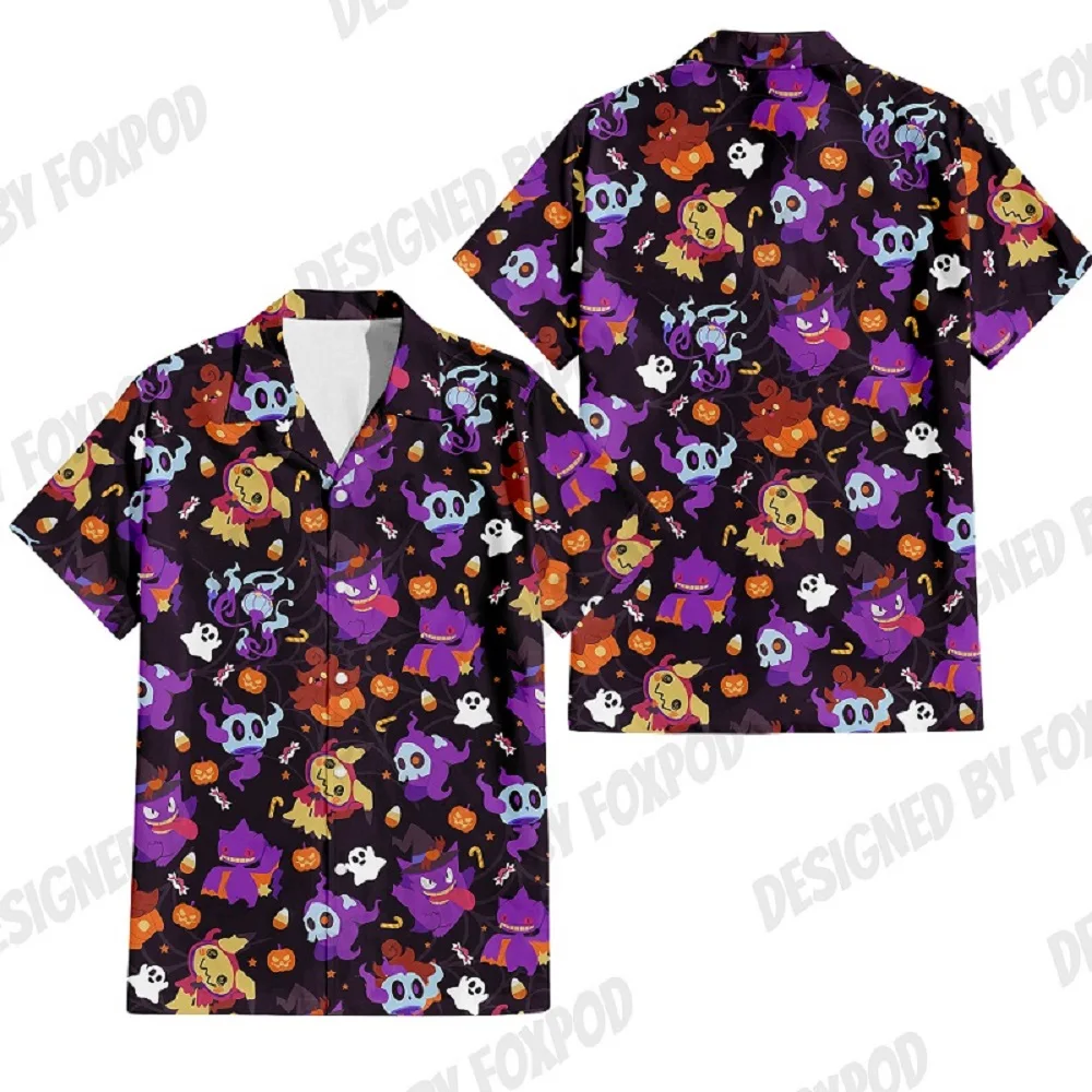 Summer Anime Style Pattern Printing Cartoon Animal Oversized Hawaiian Short Sleeved Shirt For Men's Original Harajuku Clothes hot sale original industry epsn printing head gen5 gh2220 4720 dx5 dx7 xp600 tx800 for dtg uv hybrid printer