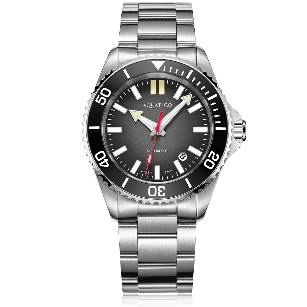 Aquatico Super Ocean Dive Watch Quadrante Nero (Swiss Sellita Sw200-1)