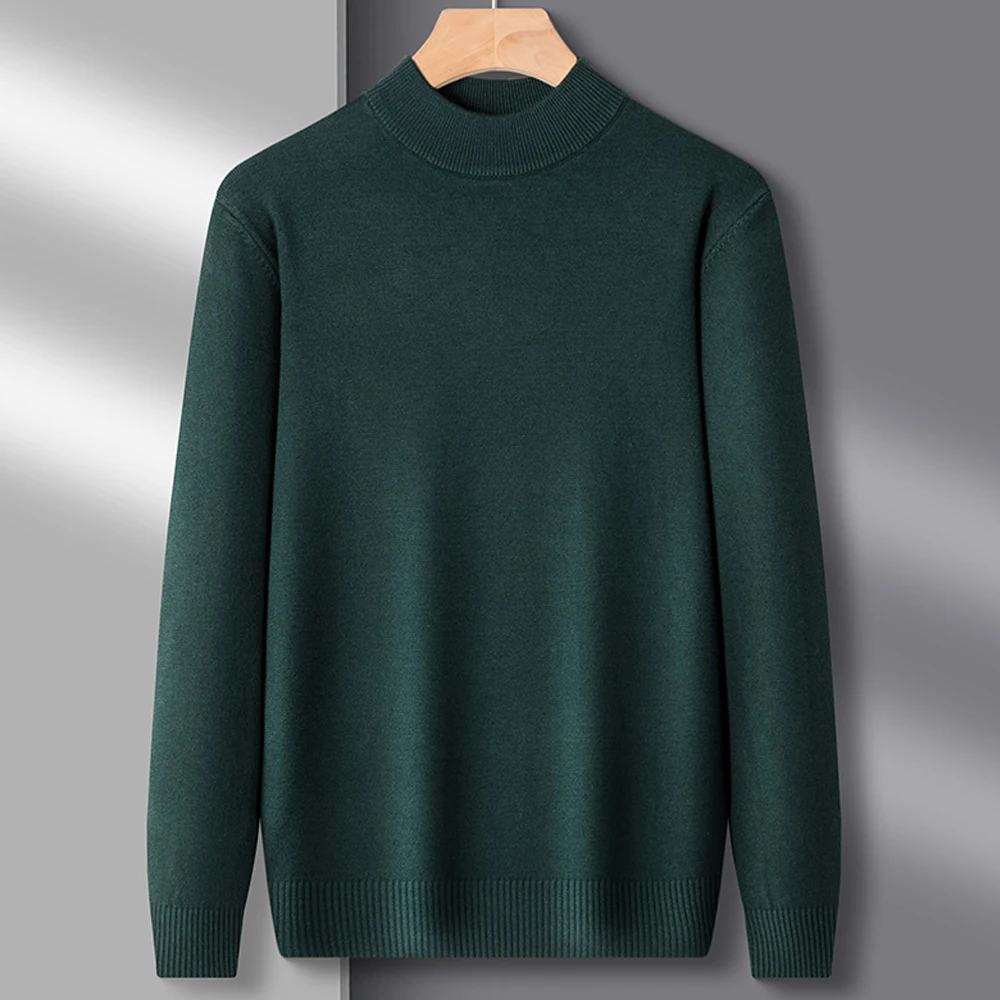 Autumn Winter Men's Knitting Pullovers Rollneck Knitted Sweater Warm Men Jumper Slim Fit Casual Sweate Long Sleeve Soft Knit Top