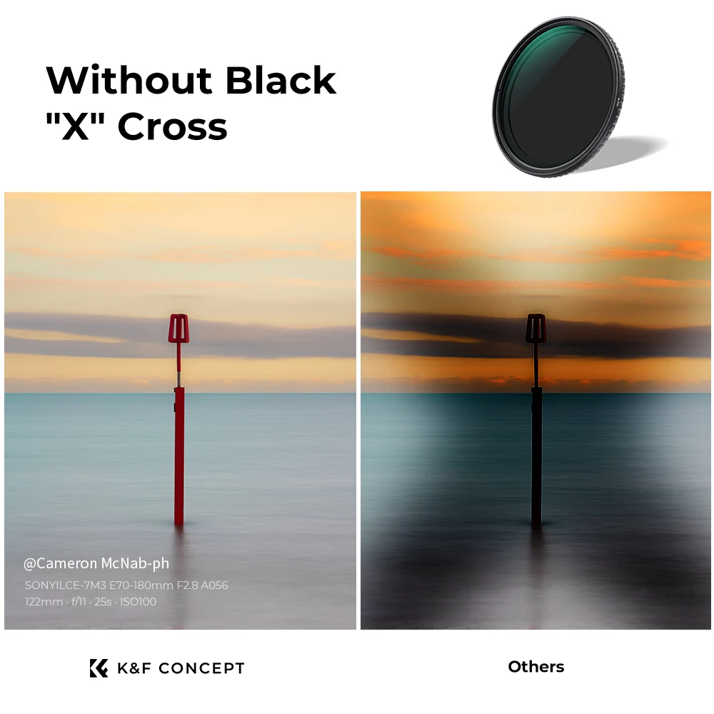 Description Picture 5 of itemK&F Concept ND8-ND128 Variable ND Filter 52mm 58mm 62mm 67mm 72mm 77mm 82mm NO X Spot Fade Neutral Density Filter For Camera Len