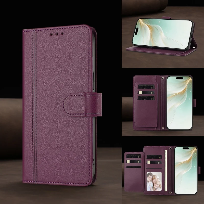 Elegant PU Leather Wallet Phone Case with Flip Cover