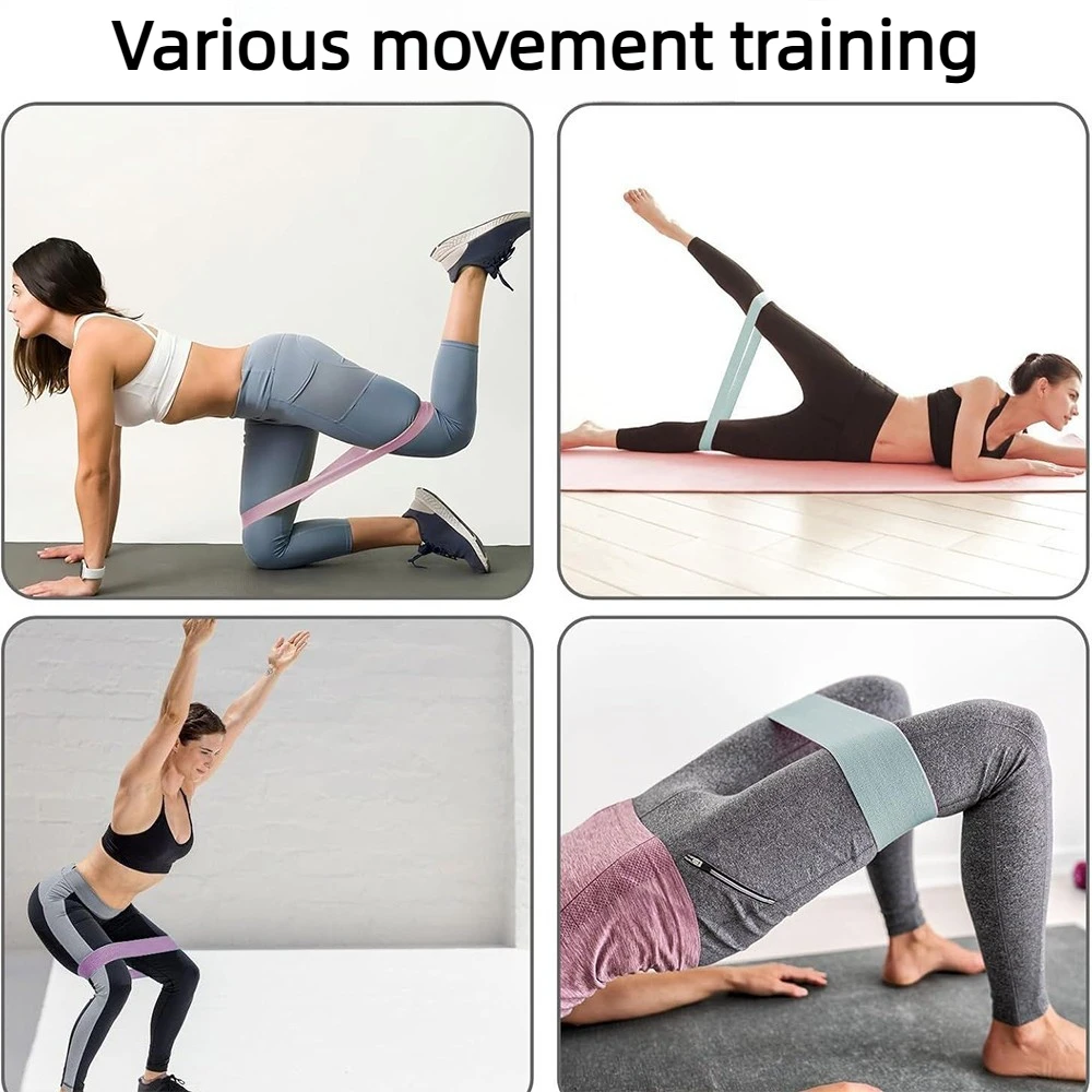 Enhanced Fitness Stretch Bands for Squats and Butt Exercises - 4 Level Resistance (20-90LBS)