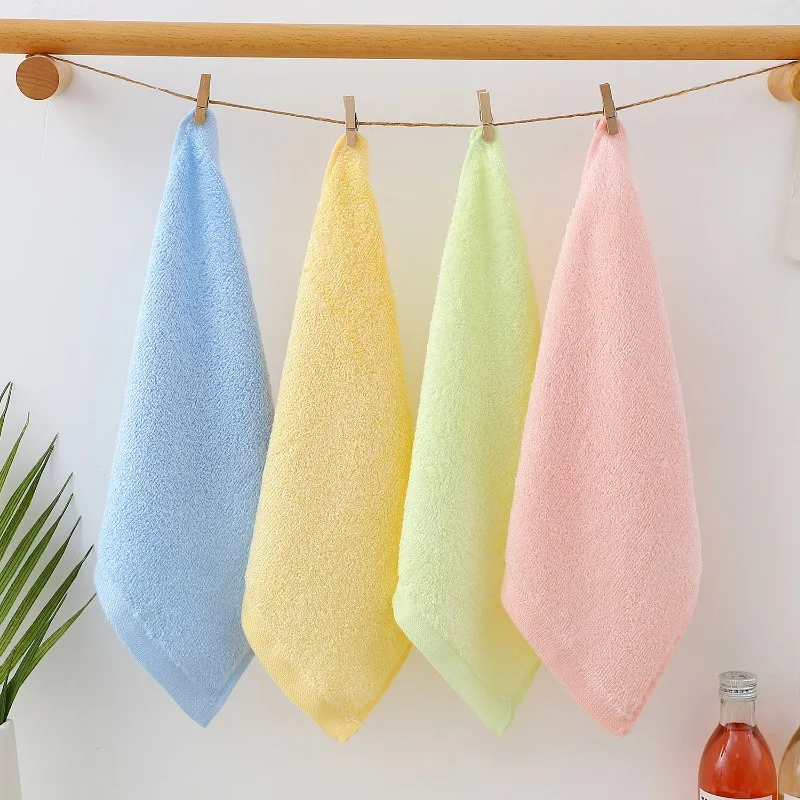 Bamboo fiber small square towel, kindergarten towel, absorbent children's handkerchief, baby face towel, drool towel