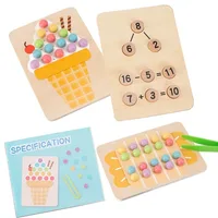 Kids Montessori Math Toys, Color Cognitive Matching Clip Beads Toys, Interactive Board Games, Puzzle Toys For Boys & Girls 1