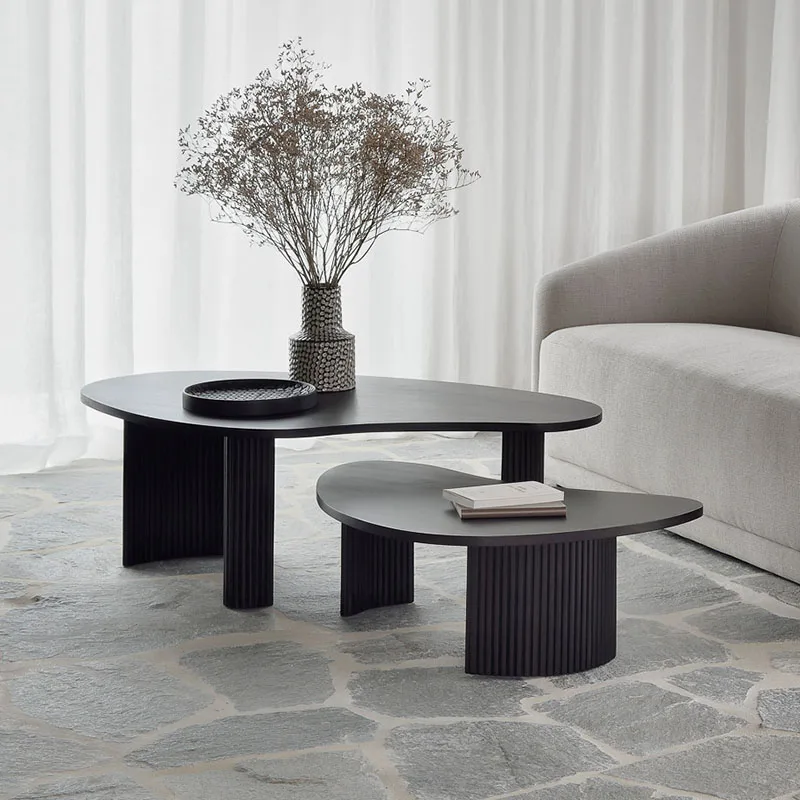 

Nordic minimalist solid wood combination coffee table, family living room, irregular cloud coffee table