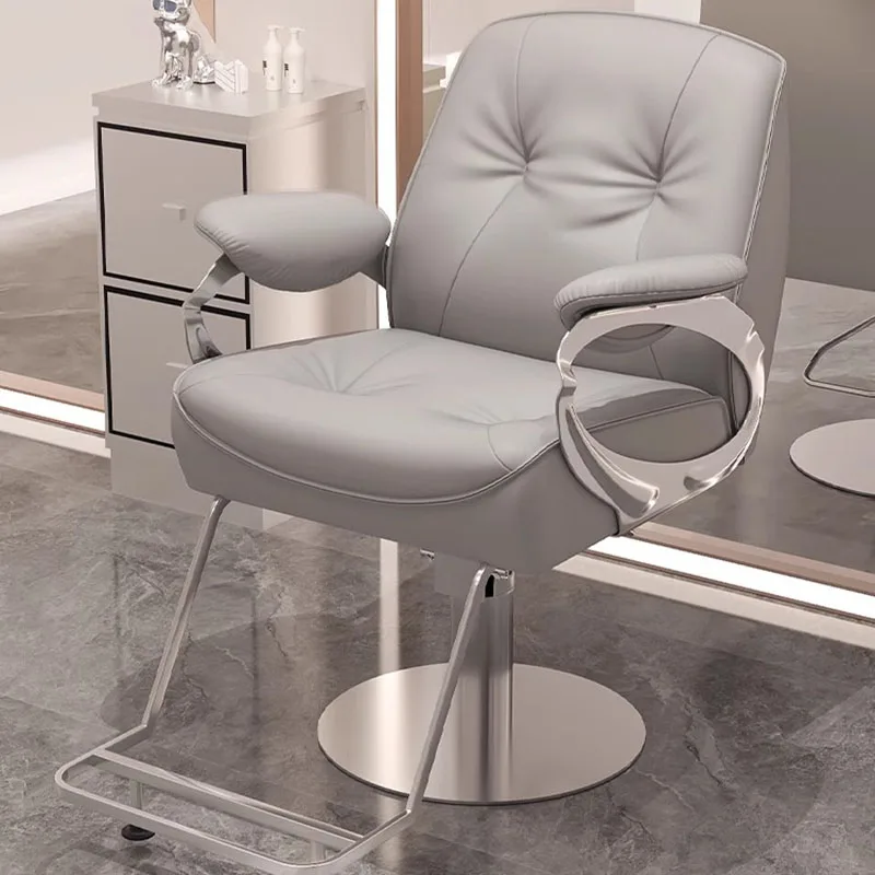 Silver Hairdressing Barber Chair Barbershop Special Cheap Modern Barber Chair White Ergonomic Chaise Coiffeuse Furniture