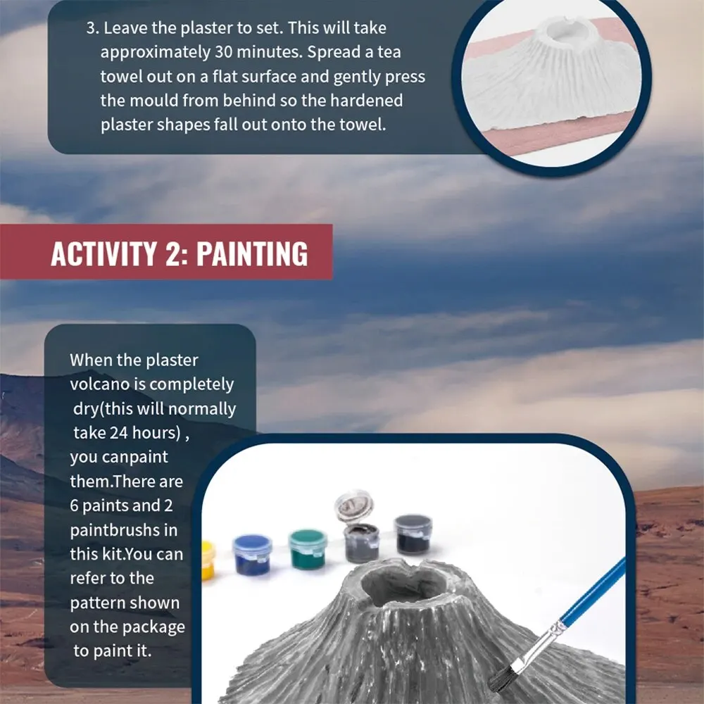 DIY Volcano Eruption Science & Painting Kit for Kids 4