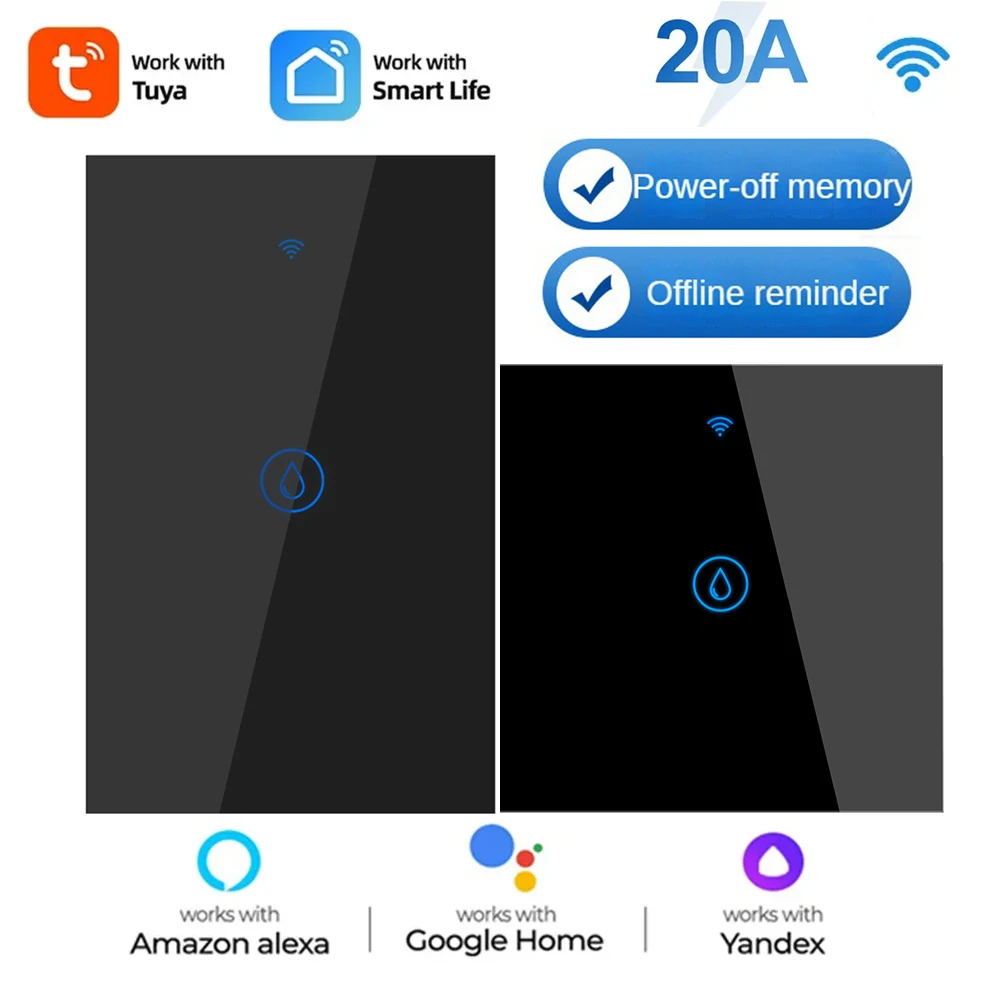Wifi Smart Boiler Switch 20A 4400W Scaldabagno Smart Life Tuya App Telecomando Compatibile Con Alexa Google Home Automation