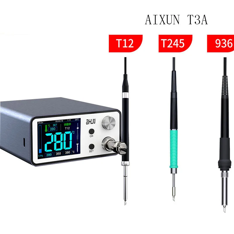 

AIXUN T3A Smart Soldering Station For T12/T245/936 Handle IC CPU PCB Motherboard Repair Lead Free Electric Iron Welding Set