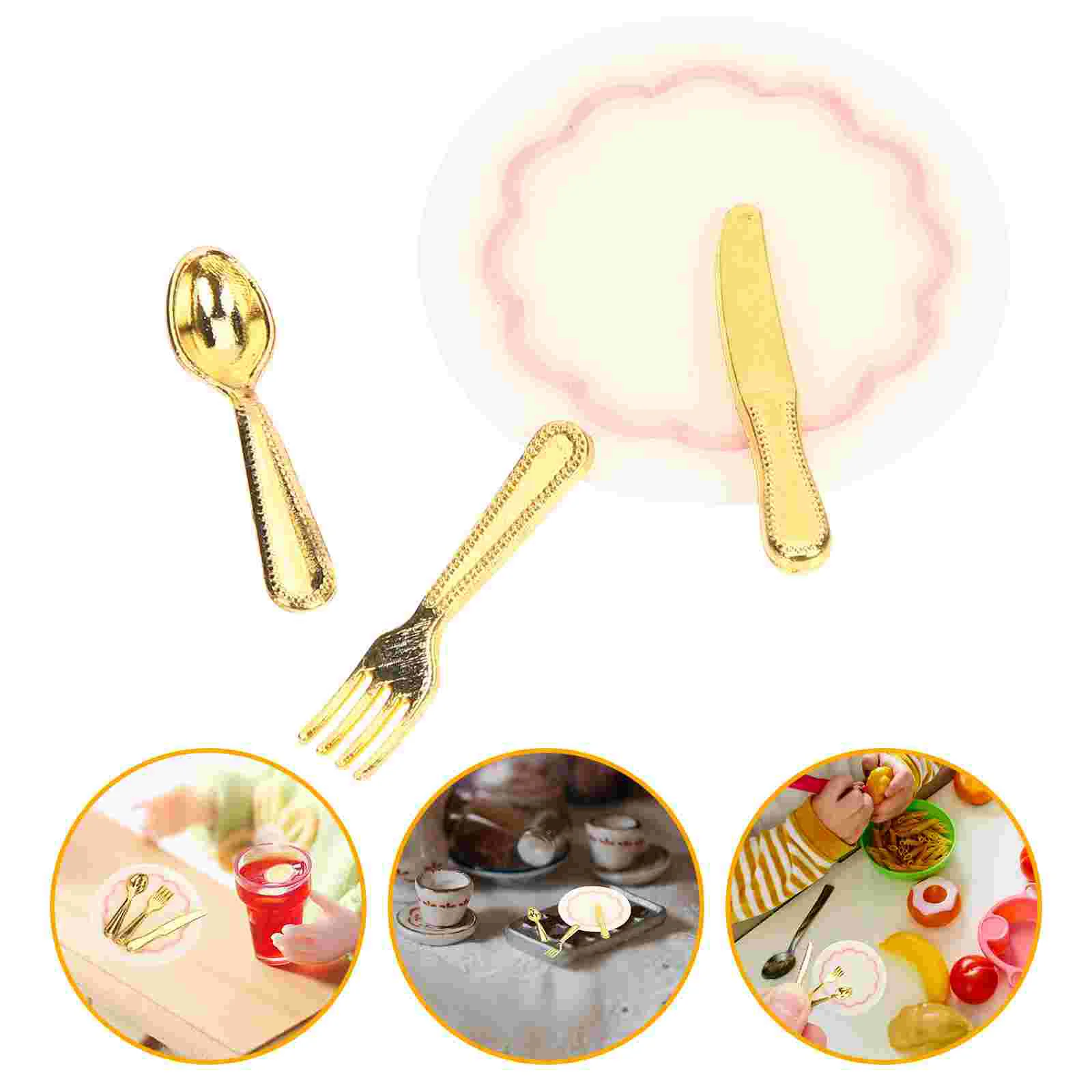 

Mini Cutlery House Cutters Miniature Things Kitchen Accessories Spoons Tiny Plates Decor