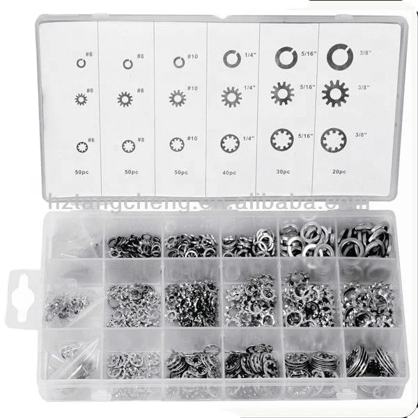 

Stainless Steel Lock and Flat Washer Assortment Spring Lock and Flat Design