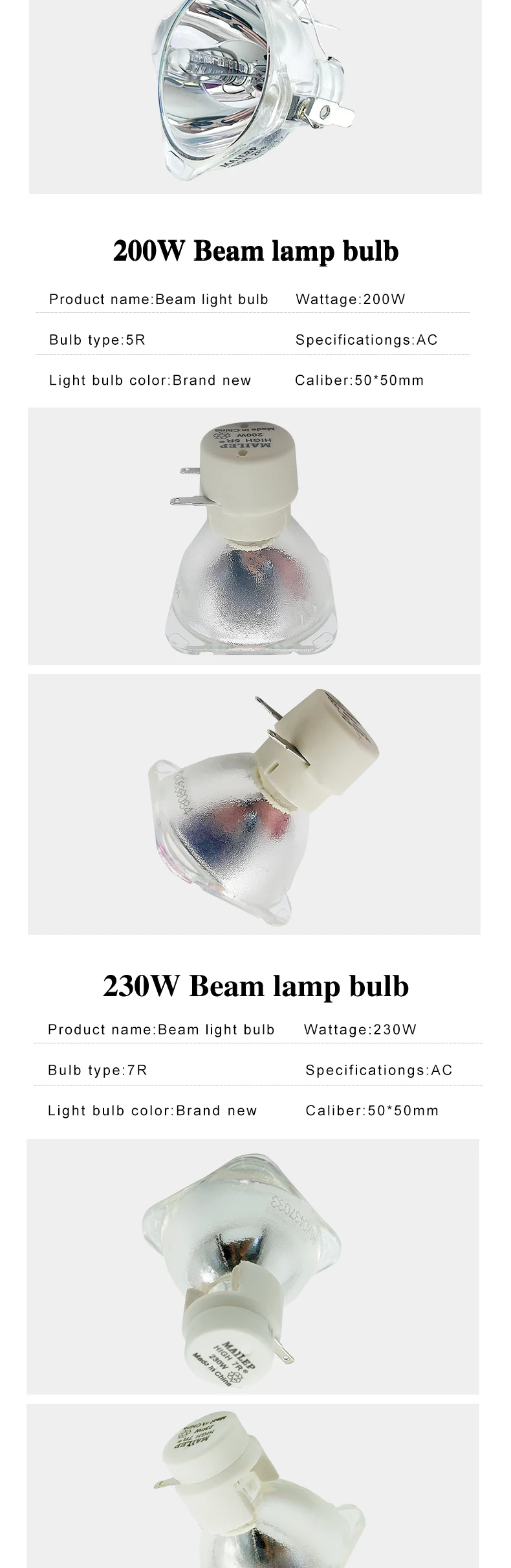 Description Picture 4 of itemMetal halide halogen lamps for stage use, 132W-120W, 2R, 132W-120W mobile spotlight, cost-effective