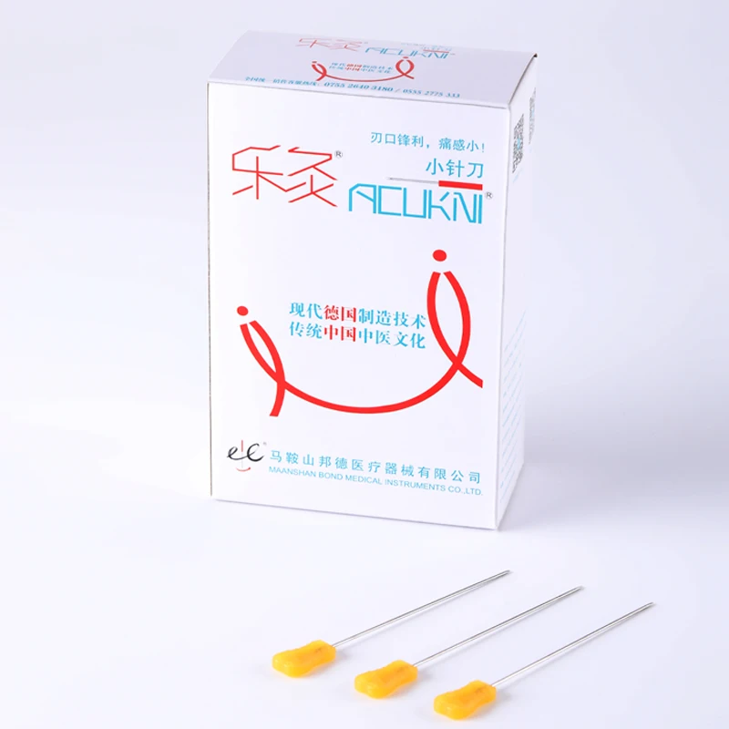 Disposable sterile acupuncture needles 50 pcs/pack Plastic handle blade flat edge knife needle acupotomy needle