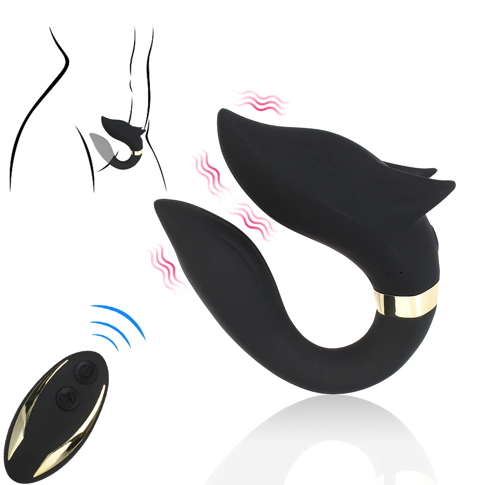 Mode Wearable Fox Vibrator Double-headed Clitoris Stimulator Ring_voghion.com