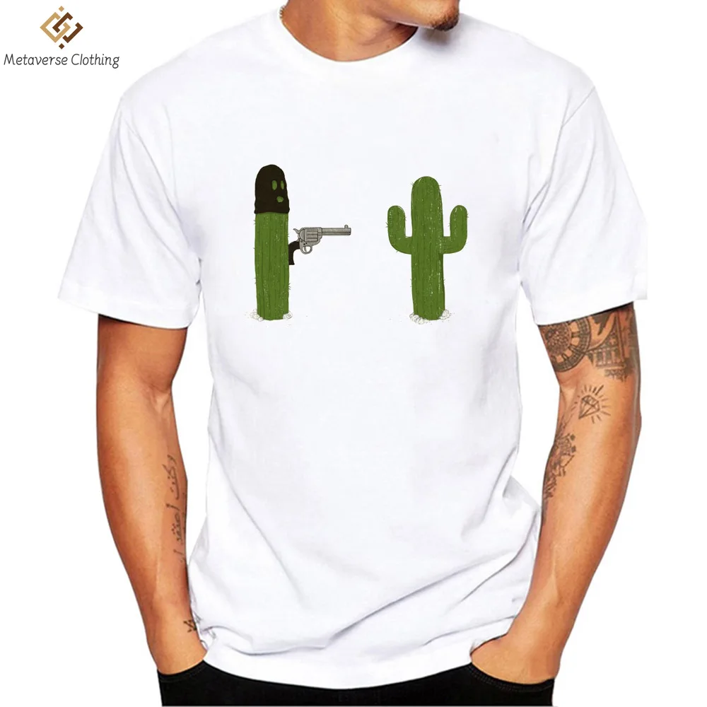 

Cactus Funny Men Collar T Shirt Basic Casual T-shirt Men Short Sleeve Tshirt Men Funny Tumblr Graphic Elastic Tee Shirt