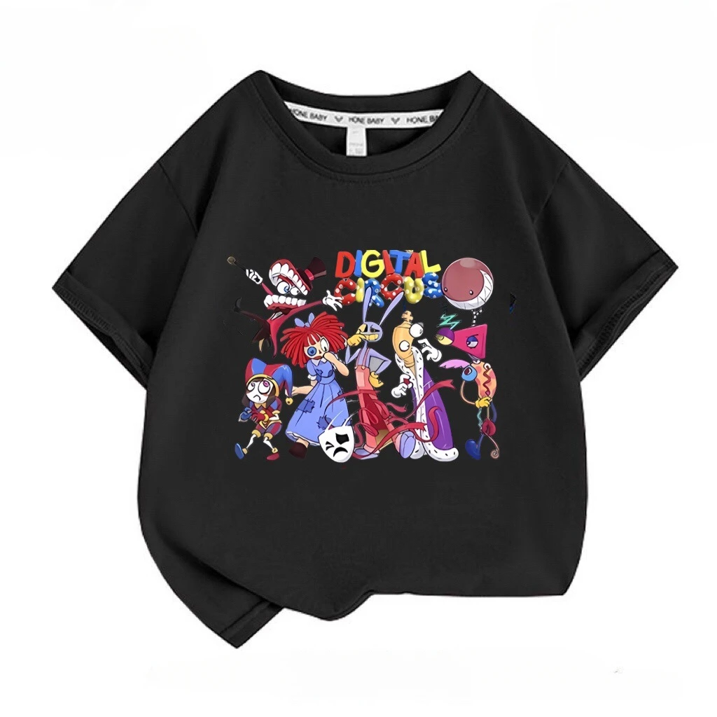 

Cartoon The Amazing Digital Circus Clothes Children's Short-sleeved Fashionable Casual T-shirt Pure Cotton Summer New Style