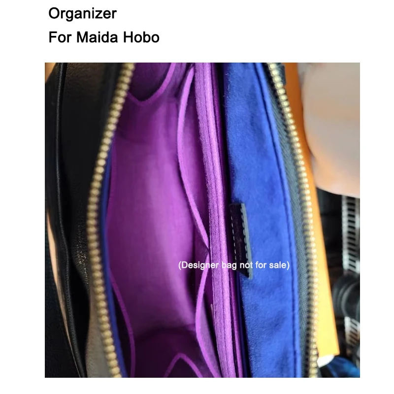 Insert Organizer for Maida Hobo, Tote Felt Purse Insert Liner, Cosmetic Makeup Handbag Organiser