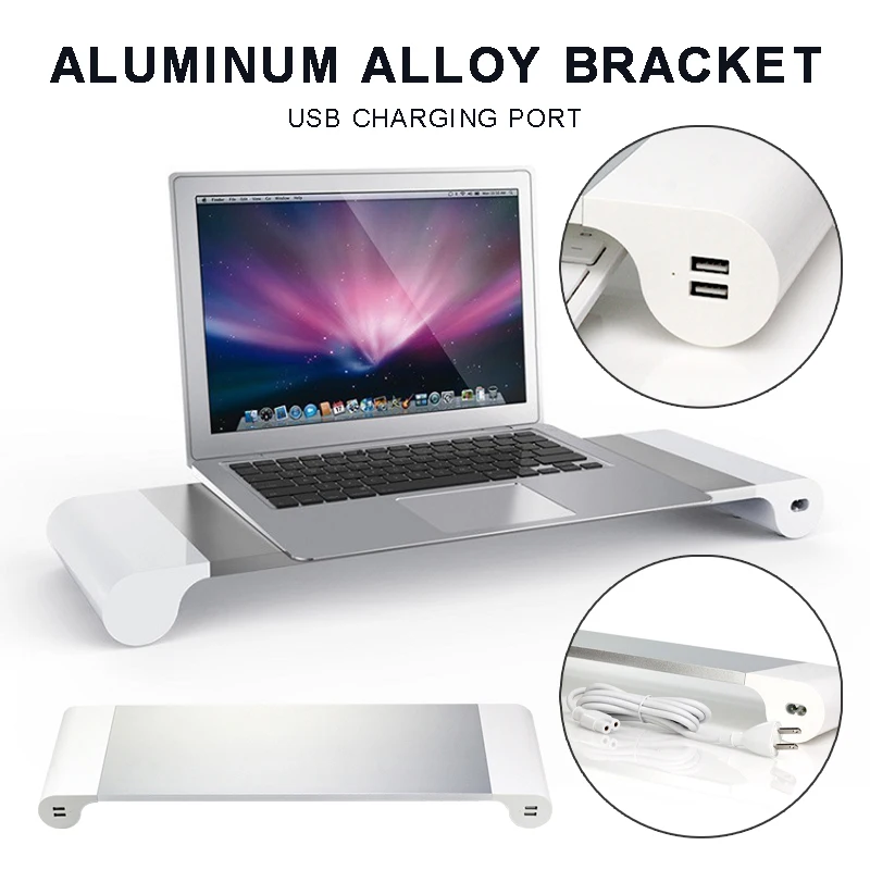 

Brand New Desktop PC Monitor Stand Notebook Laptop Riser Holder with 4x USB Ports Application For Desktop Monitor Laptop