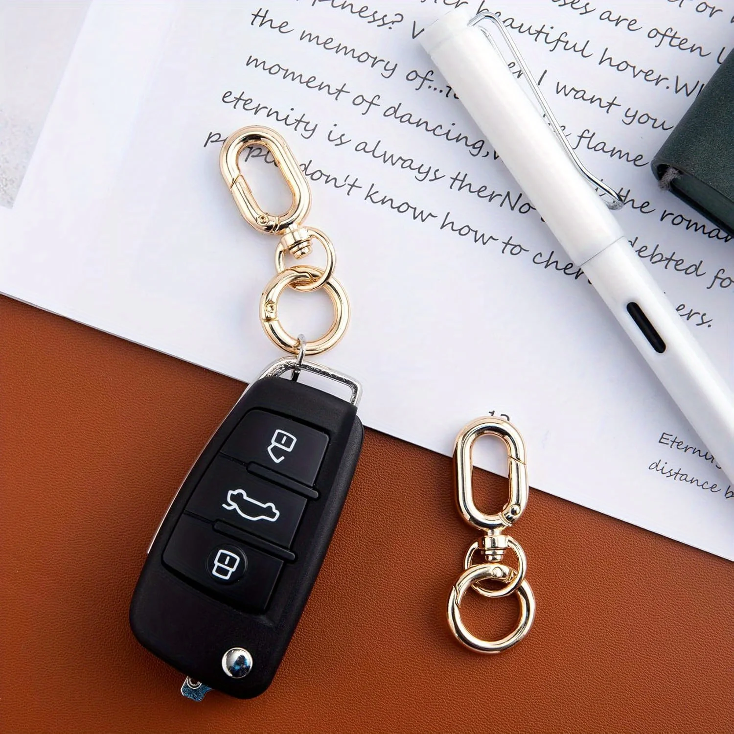 Double Opening Swivel Clasp Clips Metal Swivel Spring Snap Hooks Key Chain Clip Key Ring for DIY Keys 2pcs