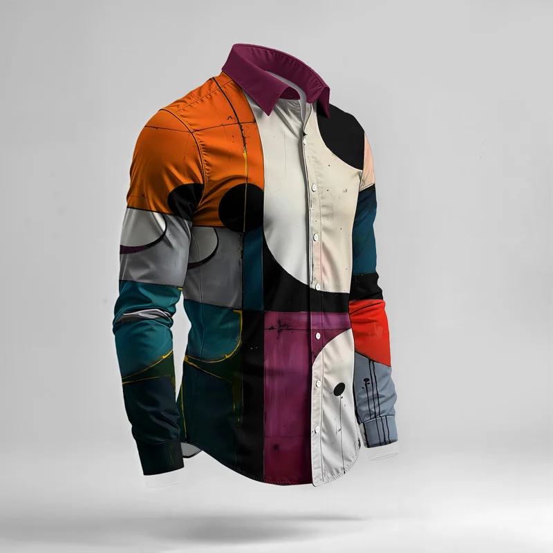 2025 Spring Summer Men Shirt Set Brand Print Fashion Simple Two Piece Set Mens Luxury Lightweight Party Long Sleeves Suit Casual_voghion.com