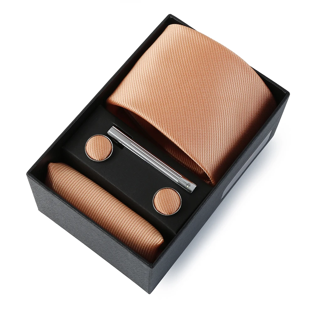 Hochzeit Männer Krawatte Einfarbig Seide Krawatte Einstecktuch Geschenk Box Set Luxus Designer Krawatte Für Männer Männlich Gravat Hochzeit Zubehör – Detail 24
