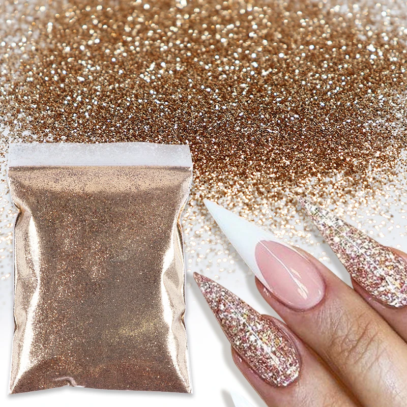 Gold Silver Nails Art Glitter Powder Pure Color Fine Pigment Manicure Accesories Professional Supplies for Gel Nail Polish 50g