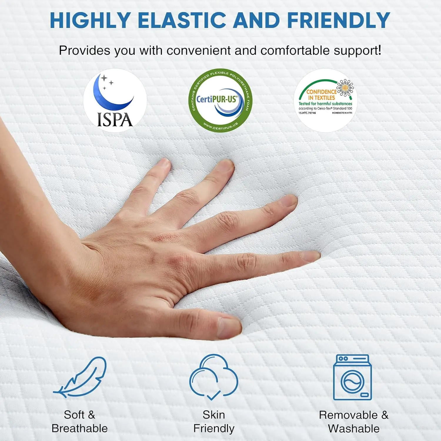 Tri-fold Memory Foam Mattress - 3 Inch Single Size Portable Floor Bed, Foldable Mat for Kids and Adults, Collapsible 4