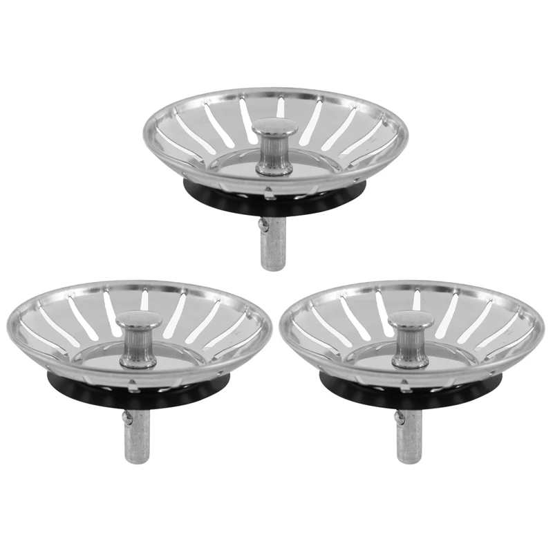 

Promotion! 3X Diameter 78MM Stainless Steel Kitchen Sink Strainer Stopper Waste Plug Sink Filter