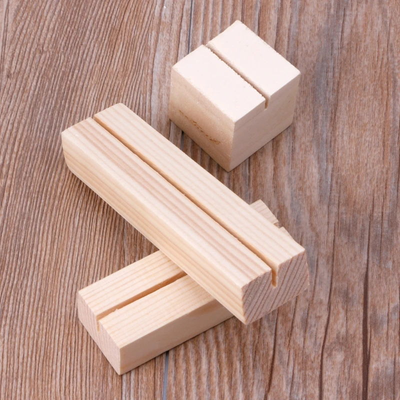 Multifunctional Business Card Sign Clip Wood Table Number Stand Holder 3 Sizes card holder desk card holder card display stand acrylic sign holder