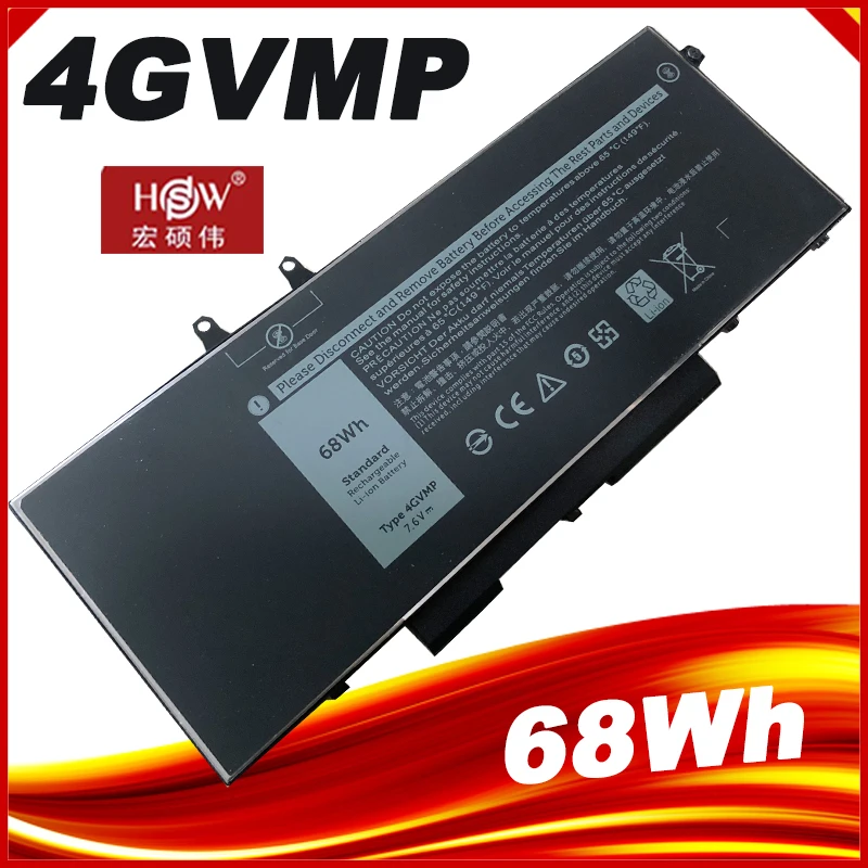 Bateria de 4gvmp para Dell Latitude 5400 5410 5500 Precisão 3540 3550 Inspiron 7590 Série em 7.6v 68wh