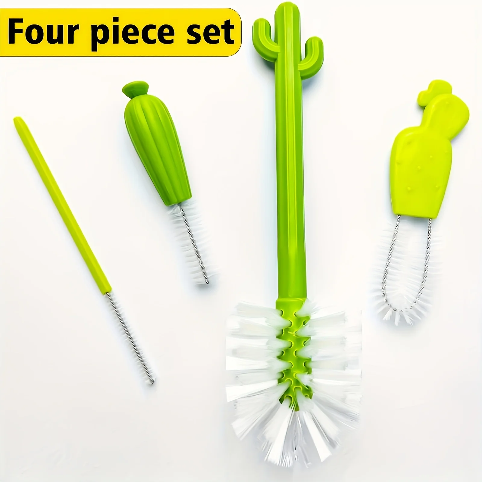 Cactus Cleaning Brush Set For Cup And Straws, Cup Brush, Bottle Cleaning Brush, Stain Removal Lid No Dead Corn