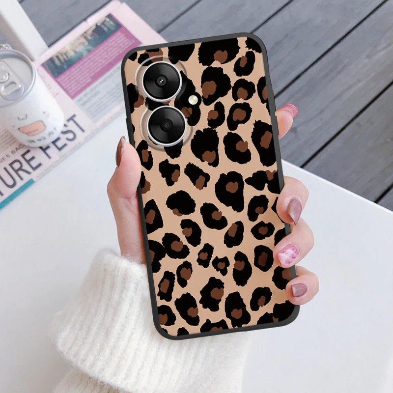 Leopard Print Shockproof Soft Silicone Phone Case Cover for Xiaomi Redmi 13C 5G 6.74