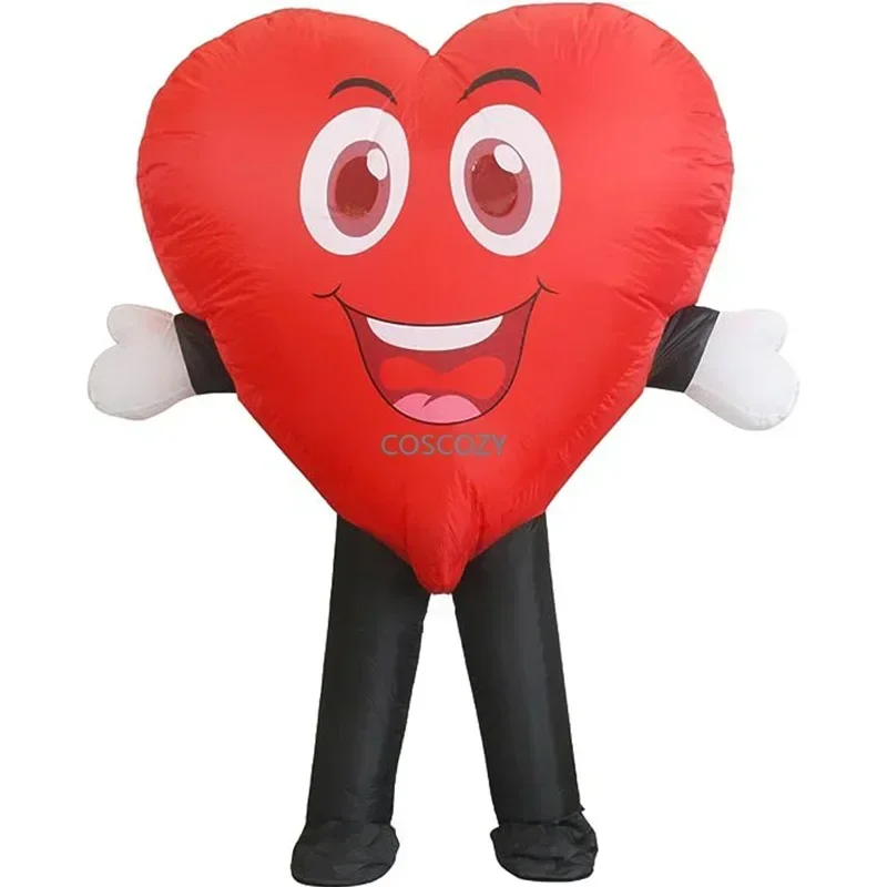 Cosplay Christmas Party Supply Happy Red Love Heart Inflatable Funny Costume Stage Performance Prop Gifts